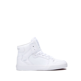 Supra Kids VAIDER White/White High Top Shoes | CA-90902